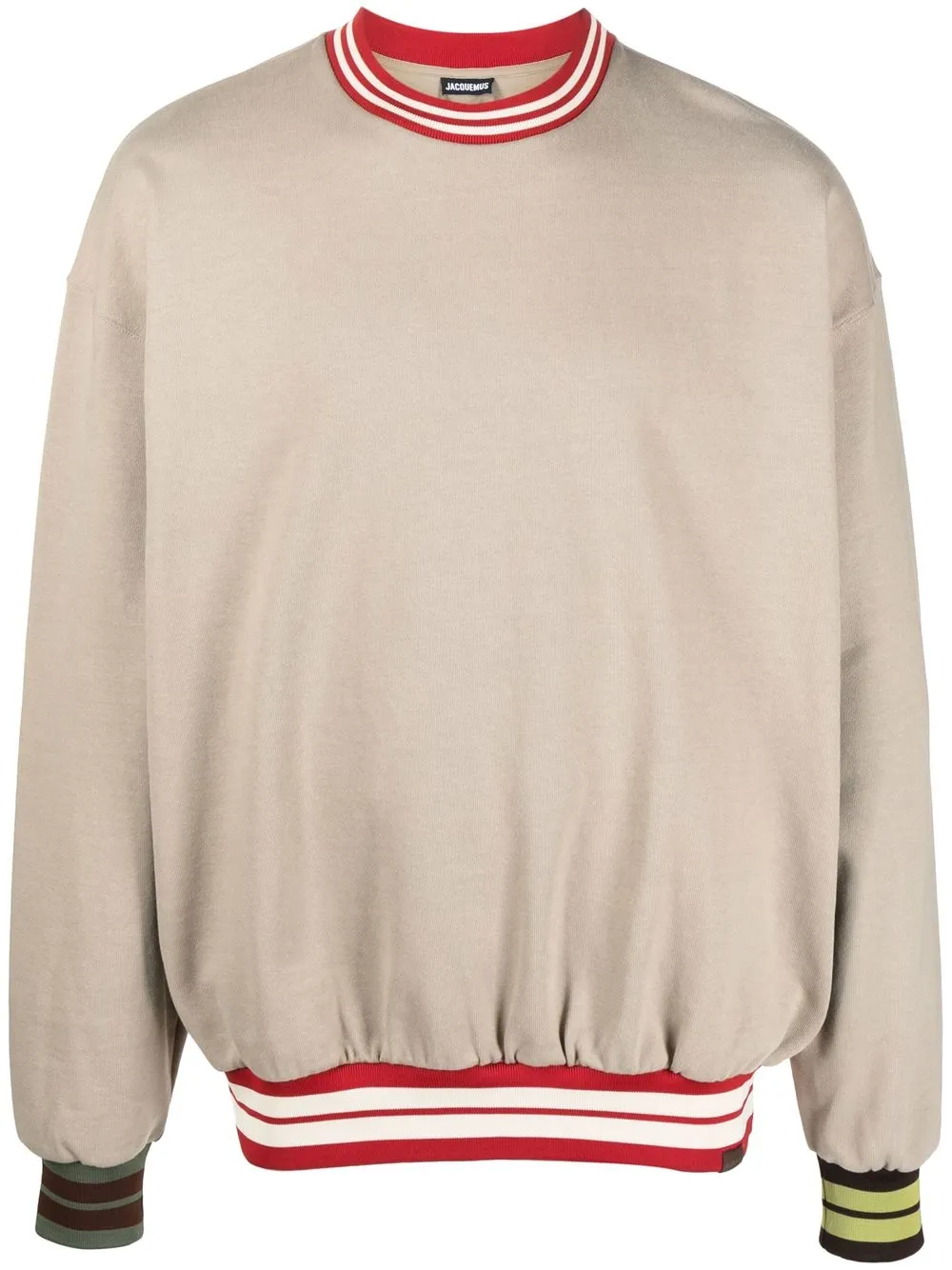 

Jacquemus Le Lasso stripe-trim sweatshirt - Neutrals