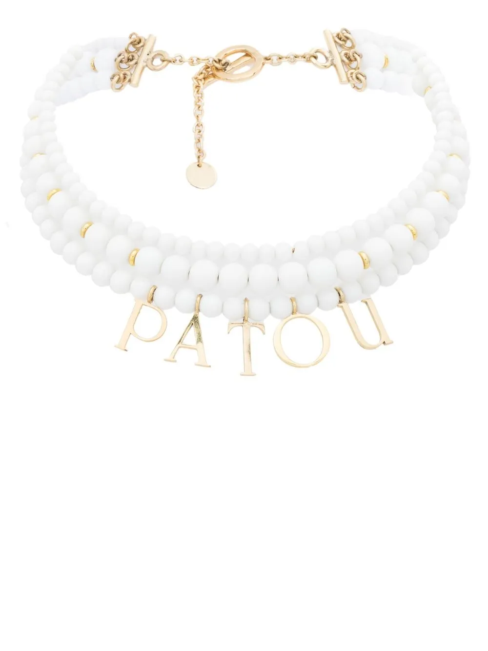 

Patou logo-lettering beaded necklace - White