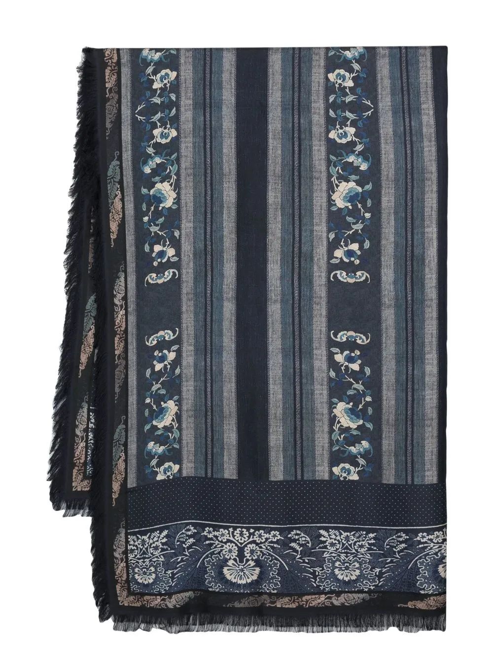 

Pierre-Louis Mascia floral-print silk scarf - Blue