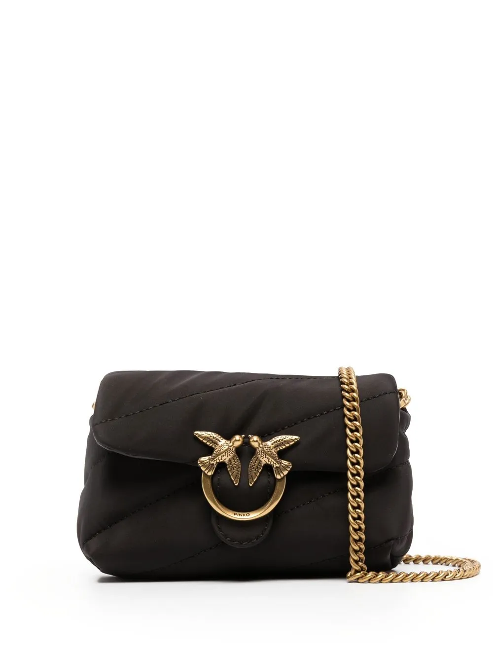 

PINKO bolsa crossbody Love Mini capitonada - Negro