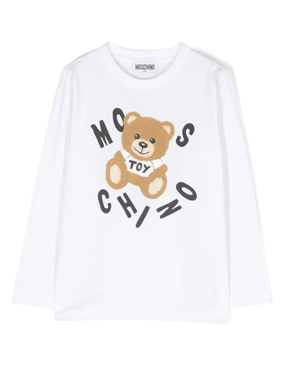 

Moschino Kids playera manga larga con logo estampado - Blanco