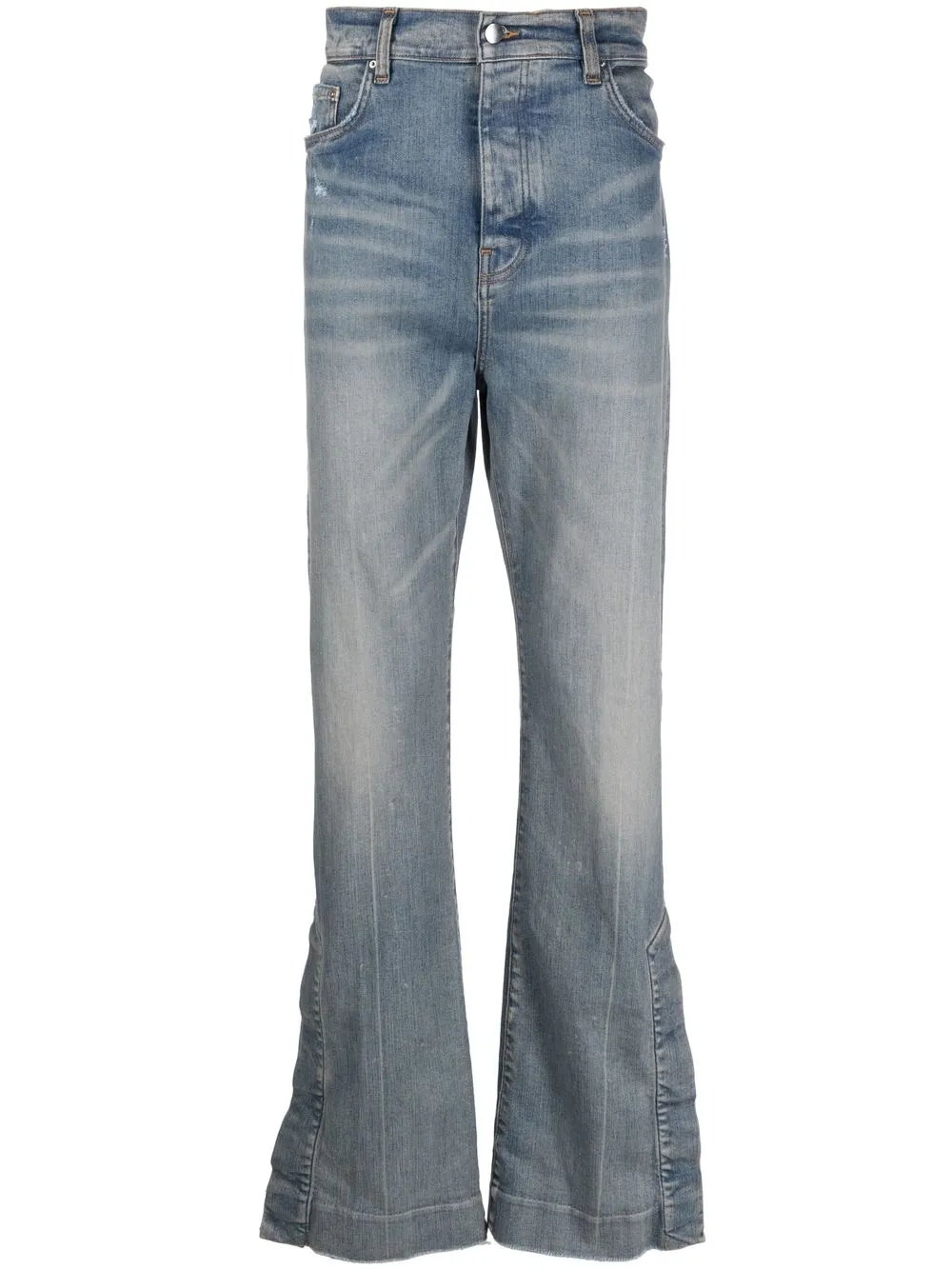 Amiri Flared-leg Cut Jeans In Blue | ModeSens