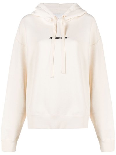 Jil Sander - logo-print drawstring hoodie
