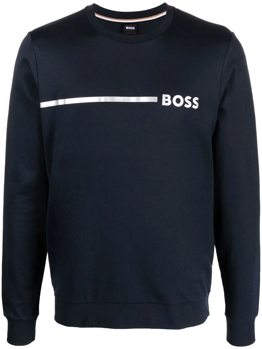 

BOSS logo-print crew-neck sweatshirt - Blue