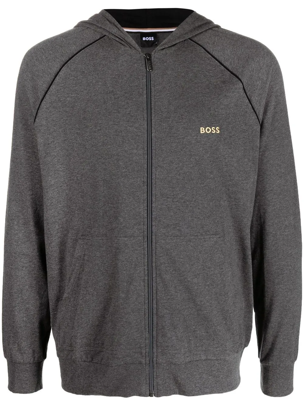 

BOSS zip-front stretch-jersey hoodie - Grey