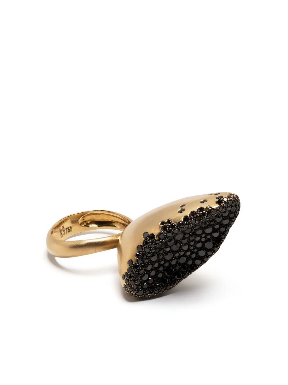 

Nada Ghazal 18kt yellow gold Caviar diamond ring