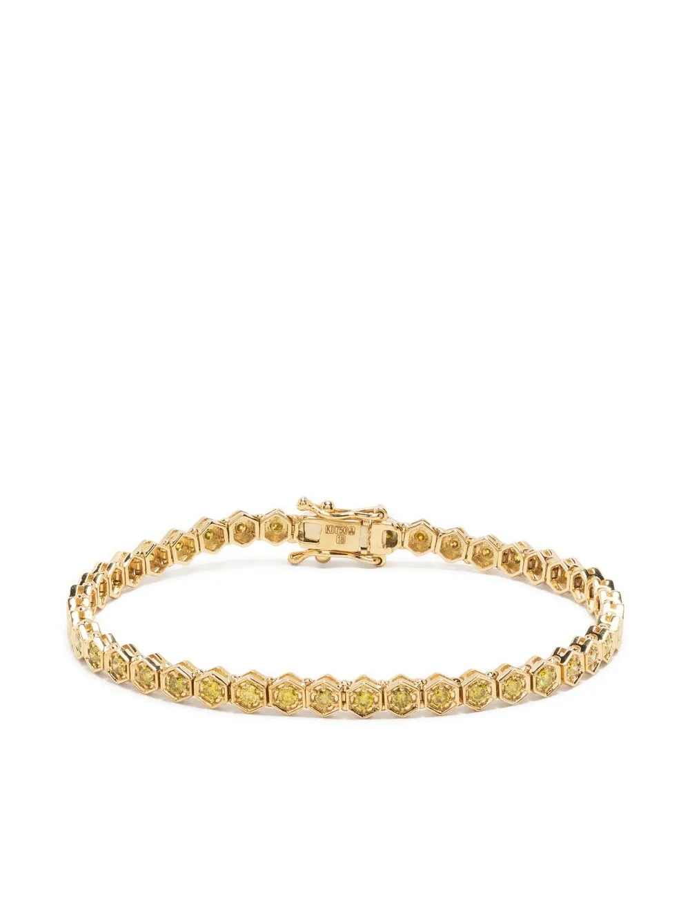 

Kolours 18kt yellow gold Hexagon diamond bracelet