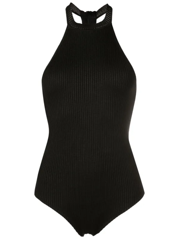 Osklen Halterneck Sleeveless Swimsuit Black FARFETCH UK