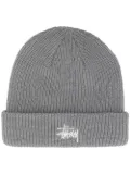 Stüssy logo knitted beanie - Grey