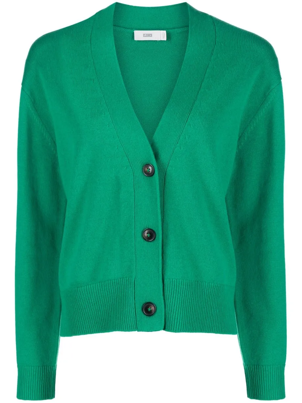 

Closed V-neck buttoned cardigan - Green