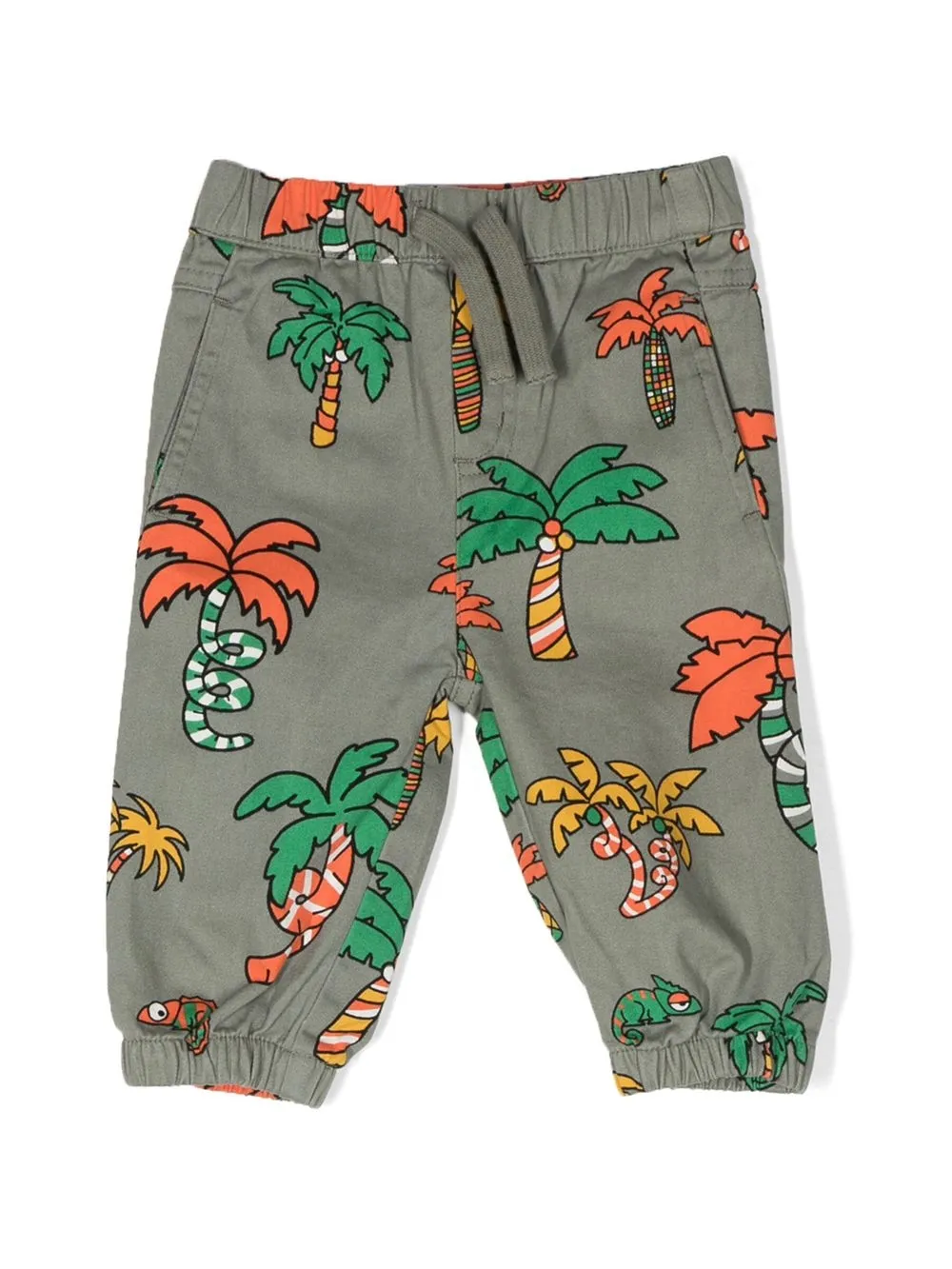 

Stella McCartney Kids palm-tree cotton trousers - Green