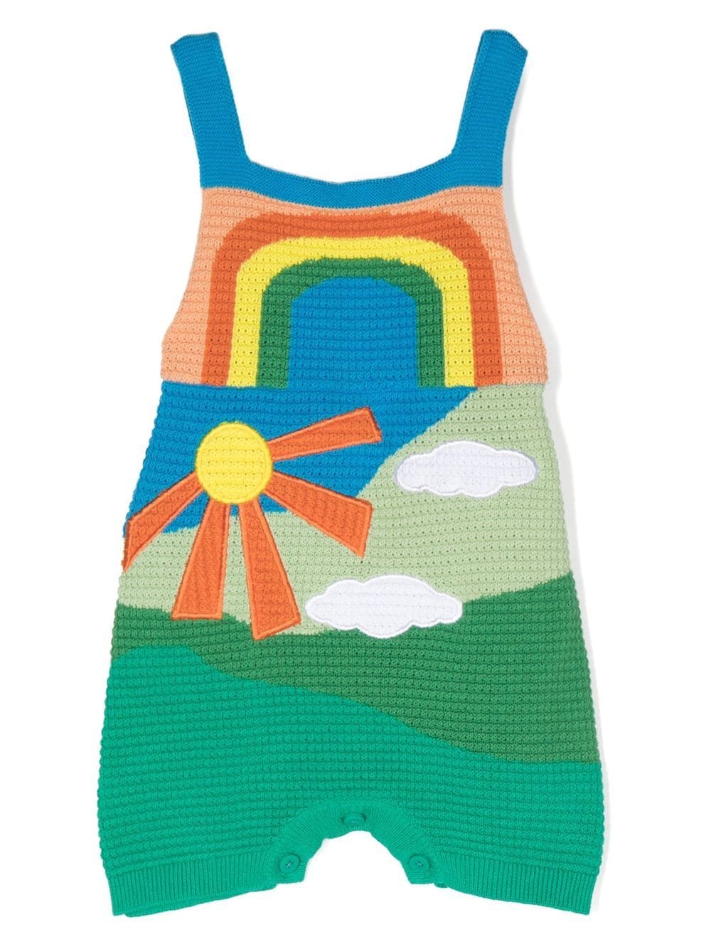 Stella Mccartney Babies' Graphic-print Knitted Body In Blue