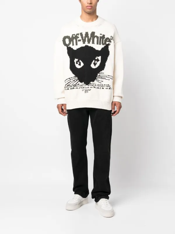 Off-White Swans Intarsia Lurex Sweater - Farfetch