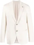 Lardini checked single-breasted blazer - Neutrals