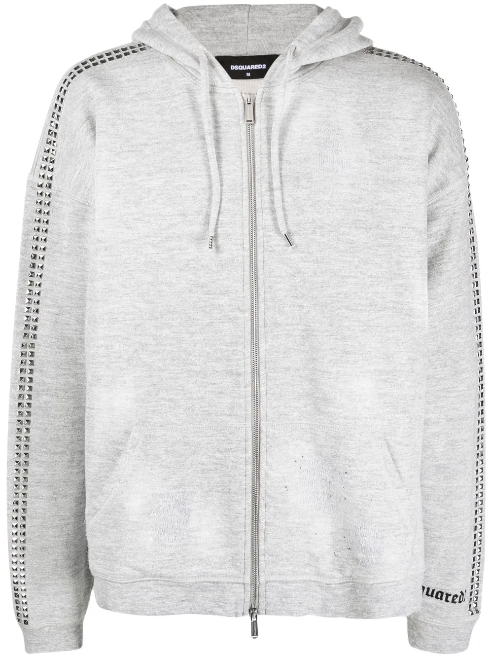 

Dsquared2 hoodie con estampado gráfico y cierre - Gris