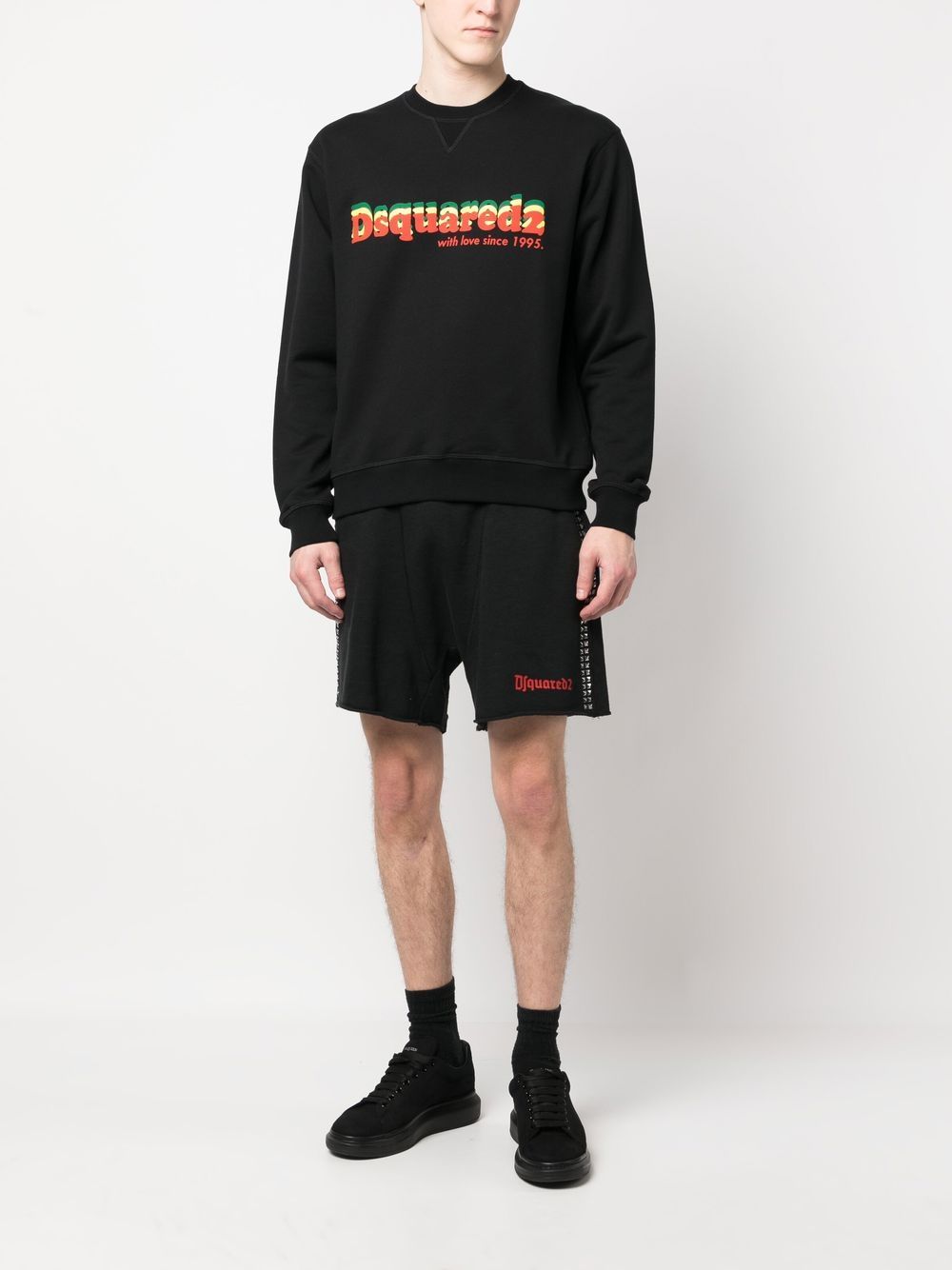 Dsquared2 Trainingsshorts met logoprint - Zwart