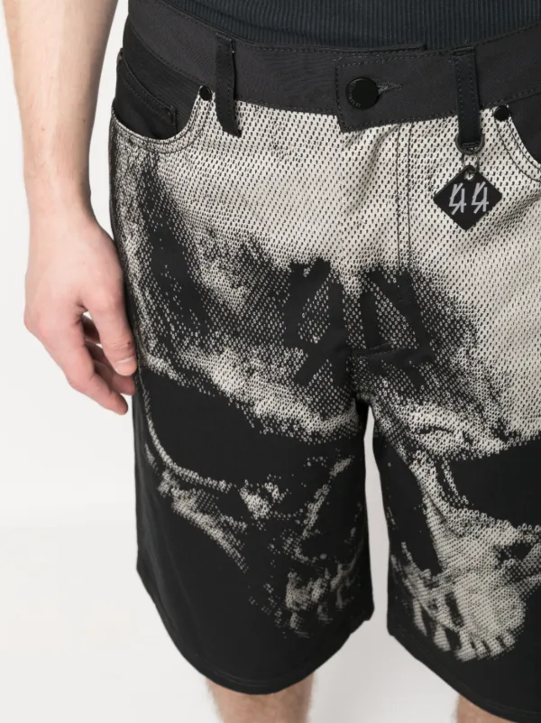 44 LABEL GROUP skull-print Bermuda Shorts | Black | FARFETCH JO