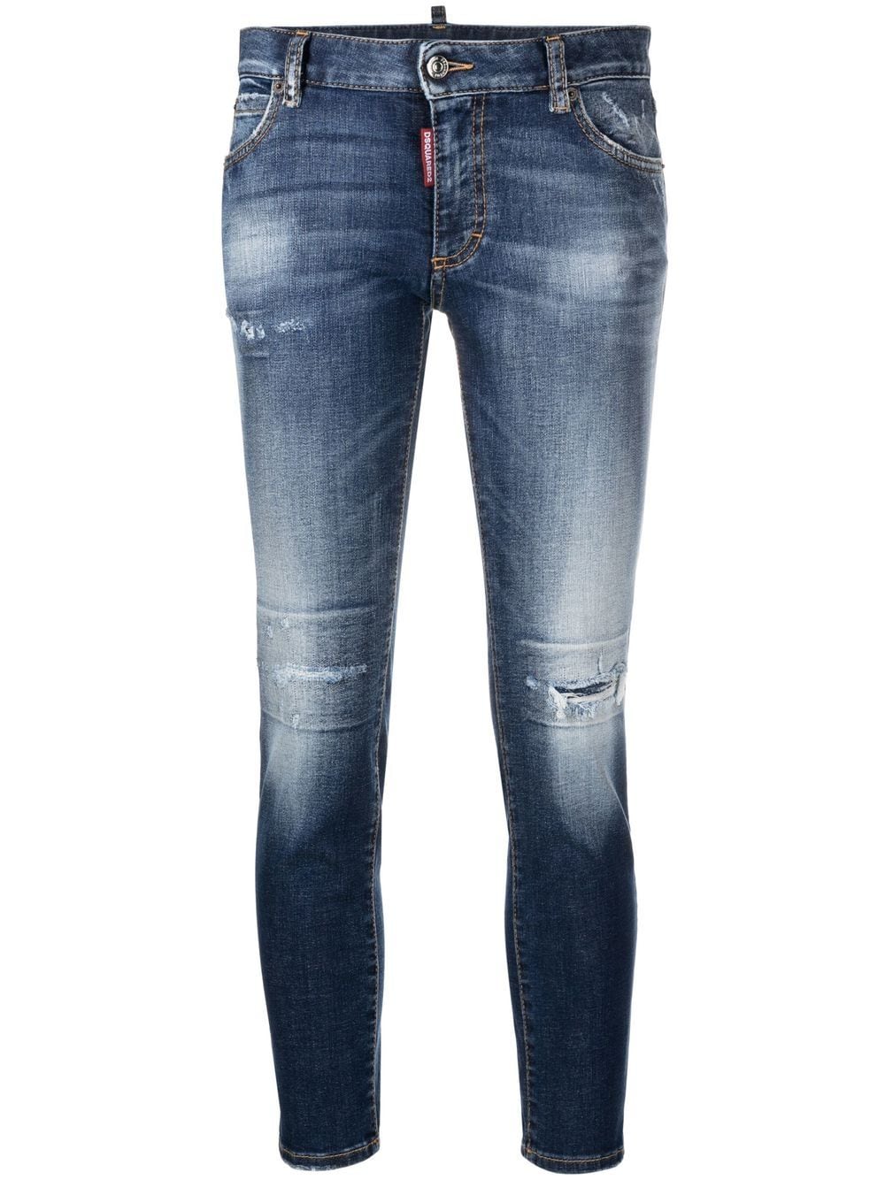 Dsquared2 Low-rise Skinny-leg Cropped Jeans In Blue