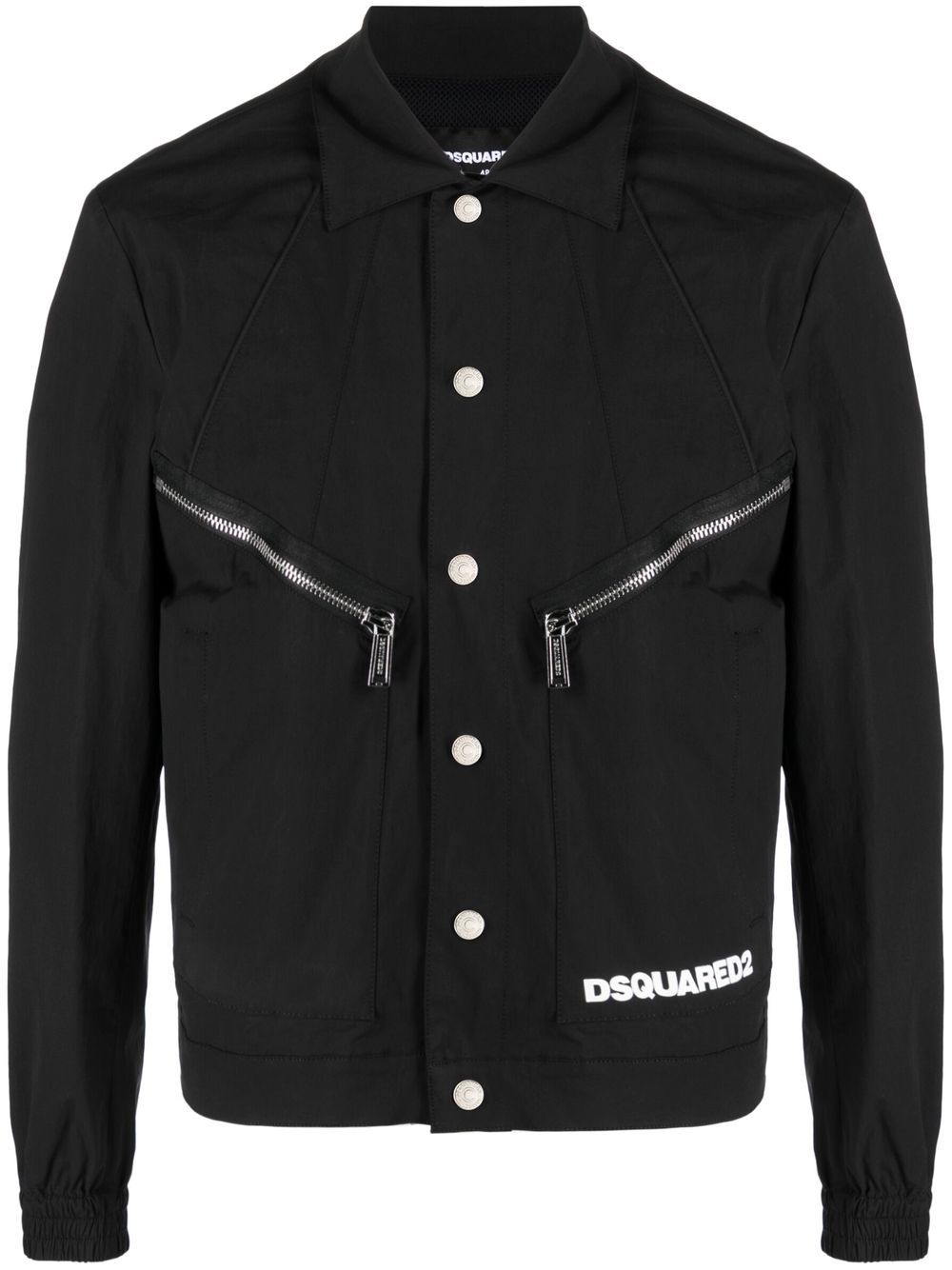 Dsquared2 Logo-print Shirt Jacket In Black