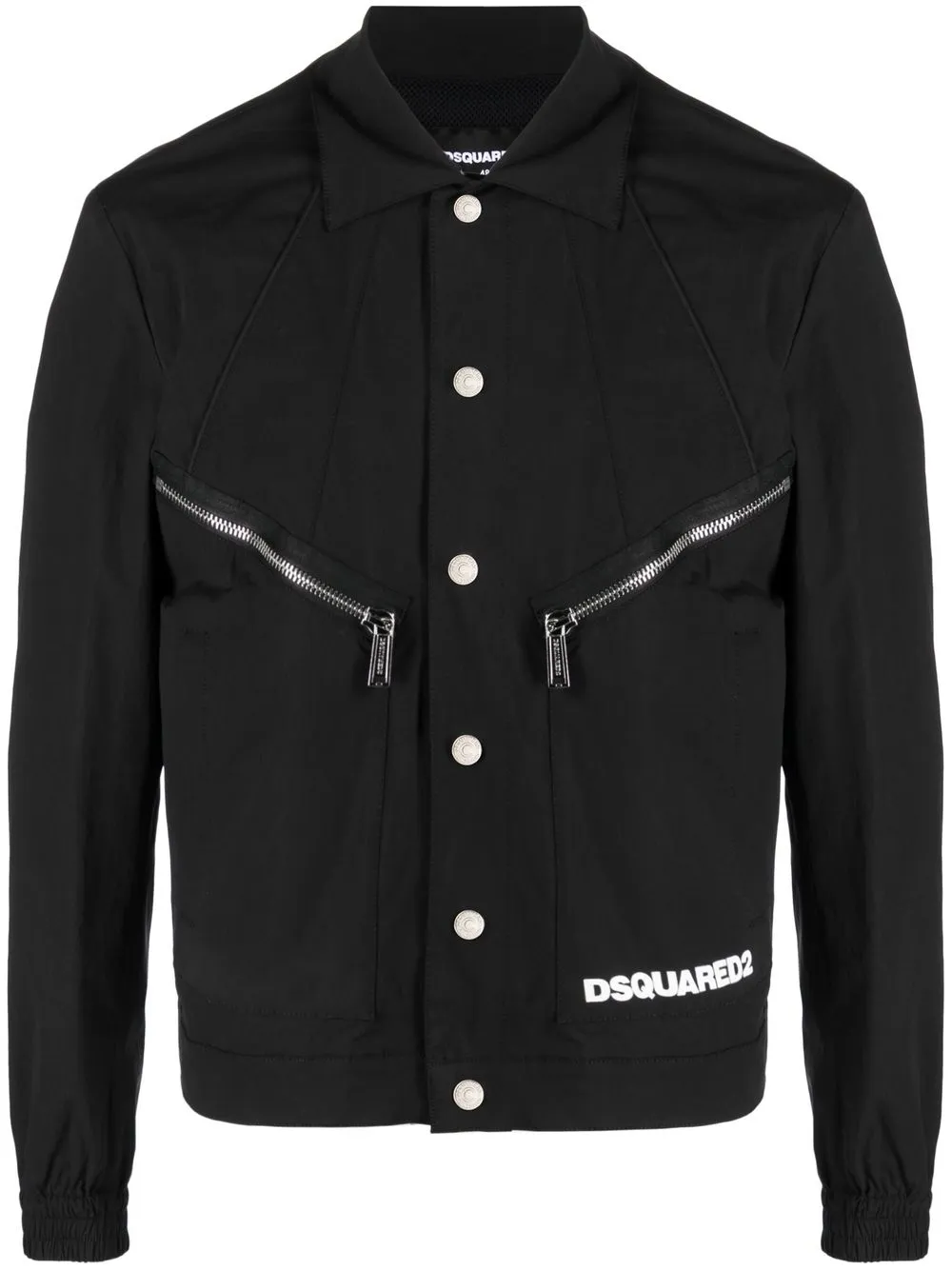 DSQUARED2 logo-print shirt jacket - Black