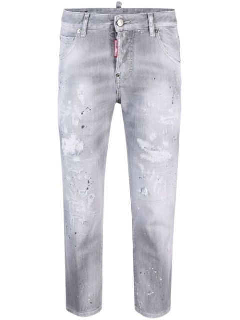 DSQUARED2 distressed low-rise cropped jeans Women