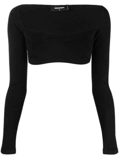 DSQUARED2 long-sleeve knitted crop top Women