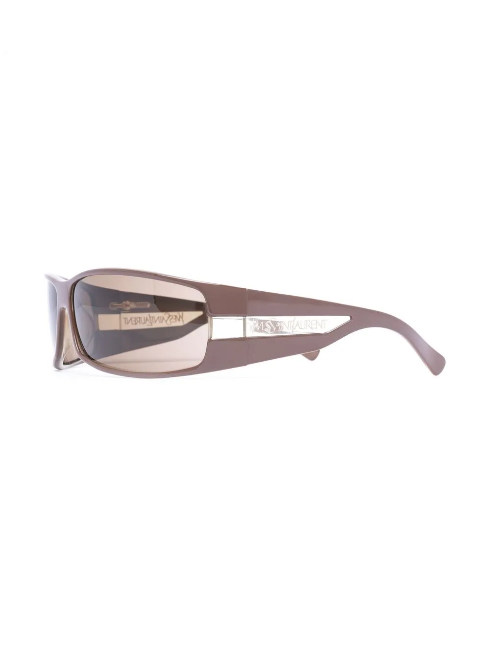 Yves Saint Laurent Pre-Owned 2000s zonnebril met rechthoekig montuur - Bruin