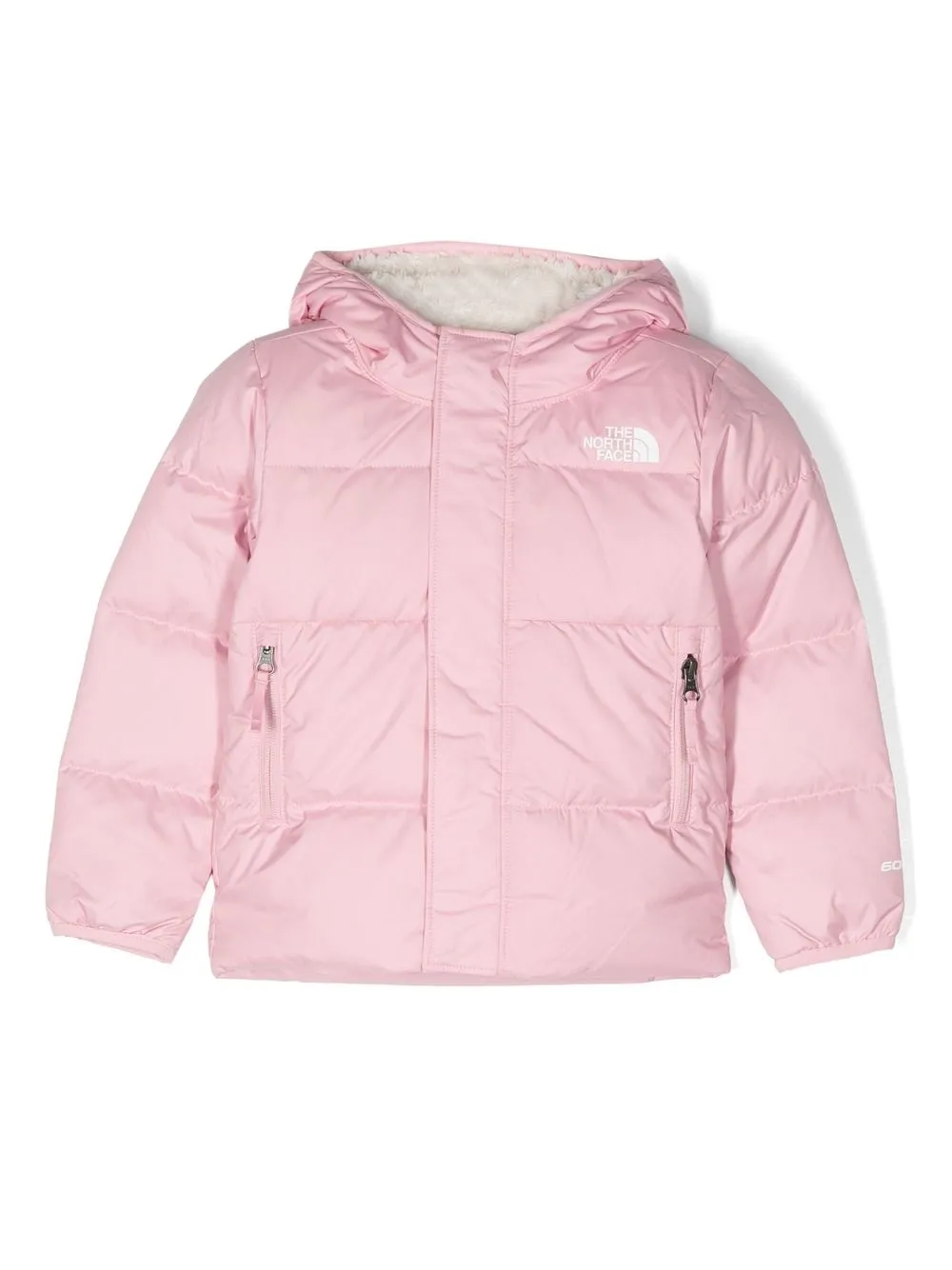 

The North Face Kids embroidered-logo padded jacket - Pink