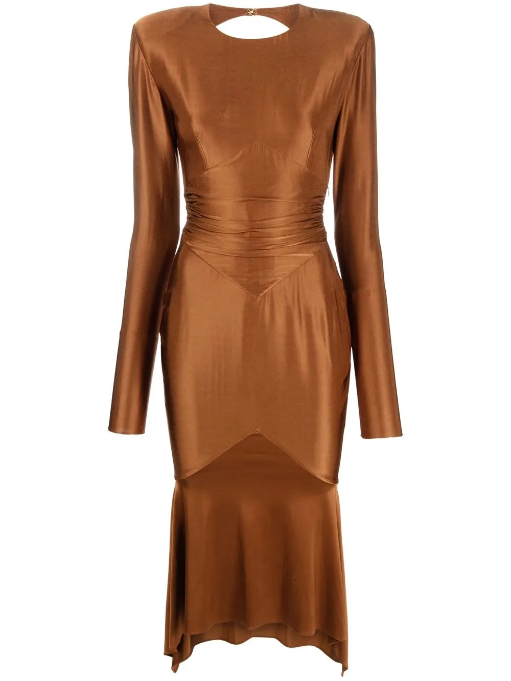 

Alexandre Vauthier asymmetrical midi dress - Brown