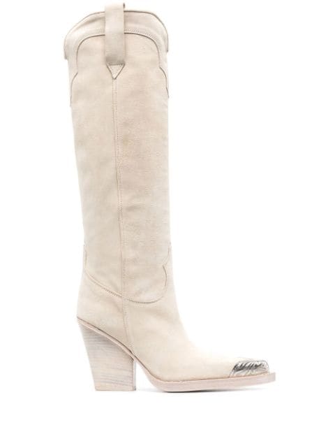 Paris Texas pointed 100mm suede boots