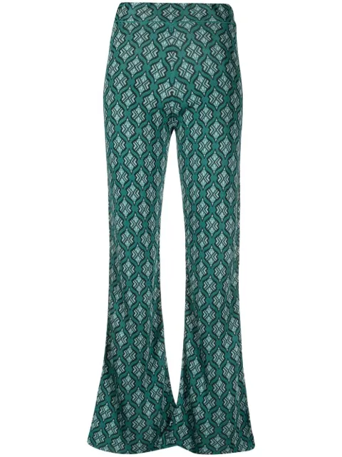 PAULA Moonstone flared jacquard trousers