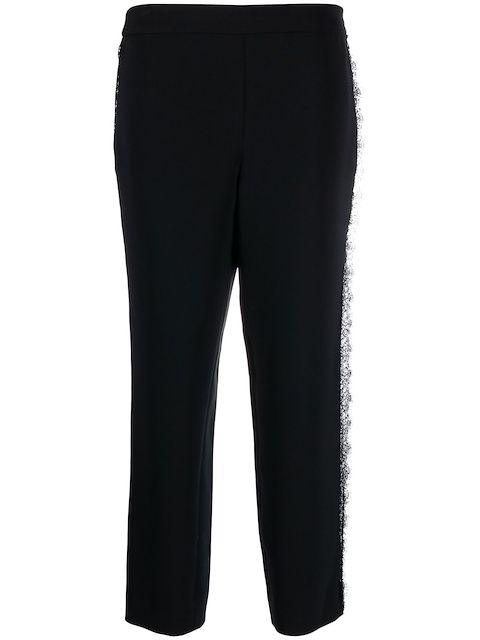 Prabal Gurung lace-trim high-waisted trousers