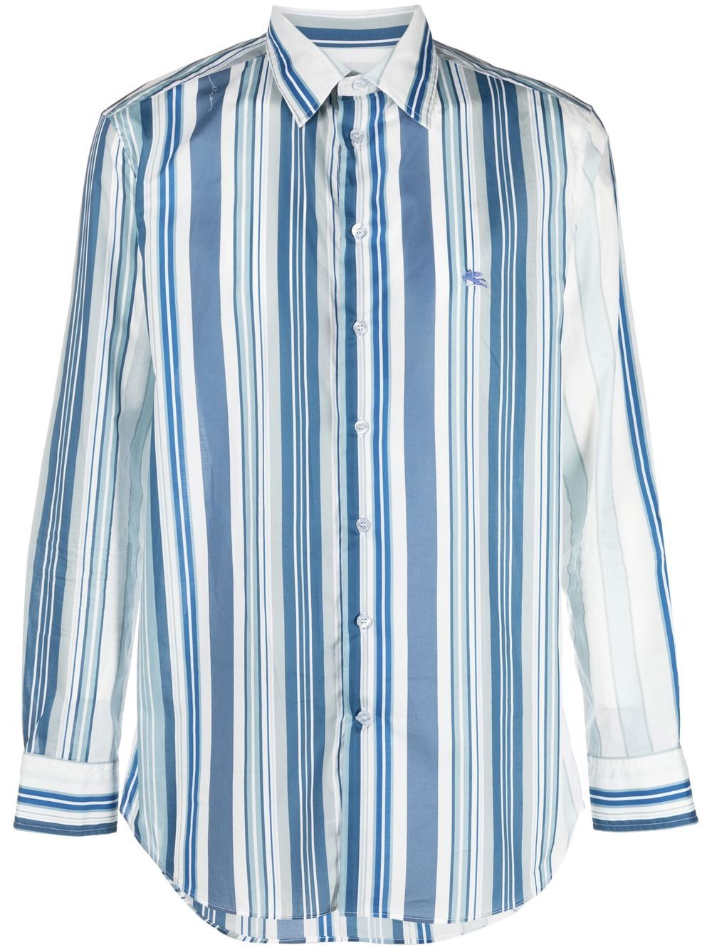 ETRO vertical stripe print shirt - Blue