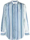 ETRO vertical stripe print shirt - Blue