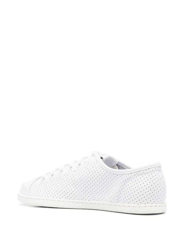 White perforated sale leather sneakers