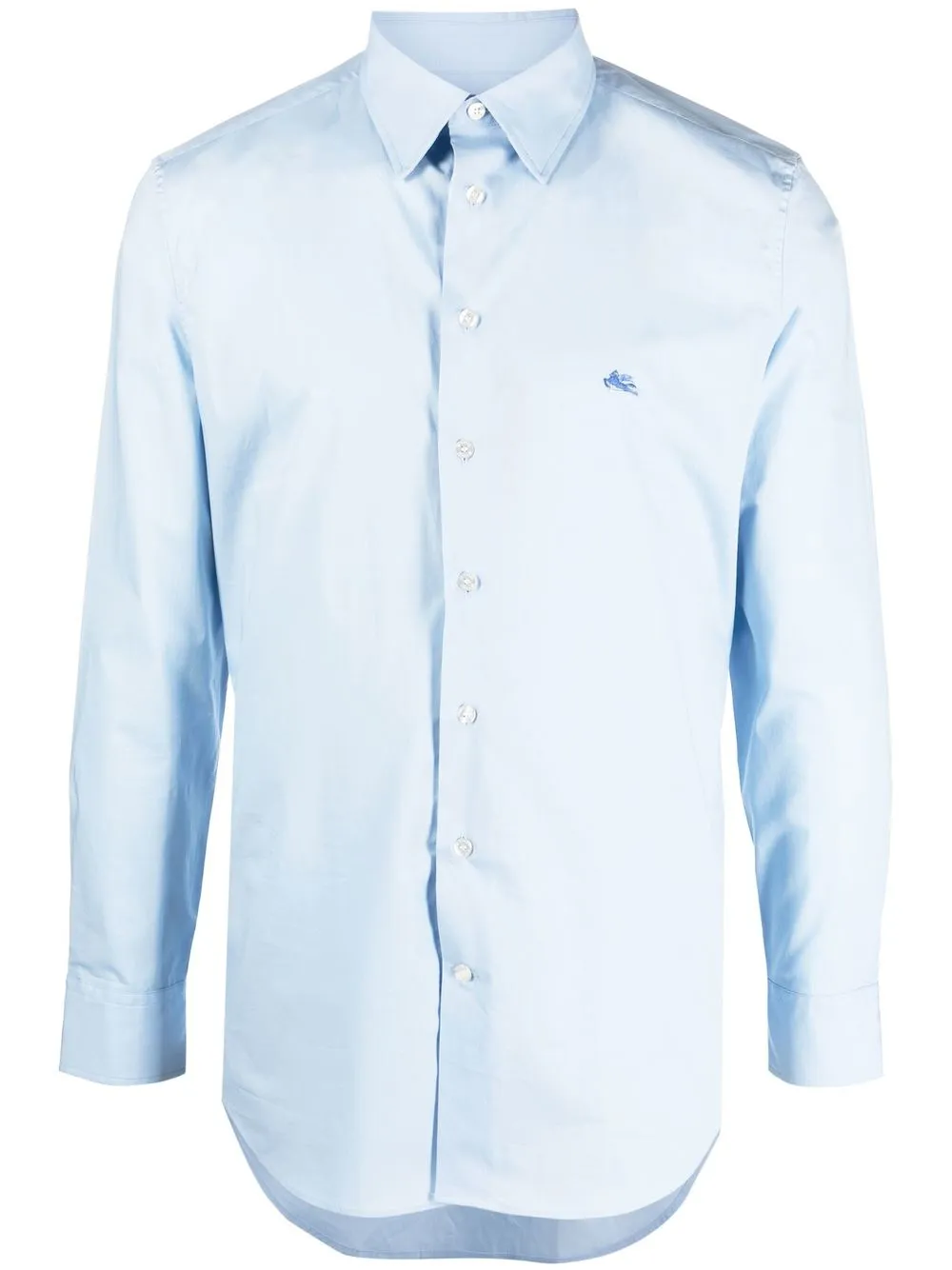 

ETRO camisa manga larga con logo bordado - Azul