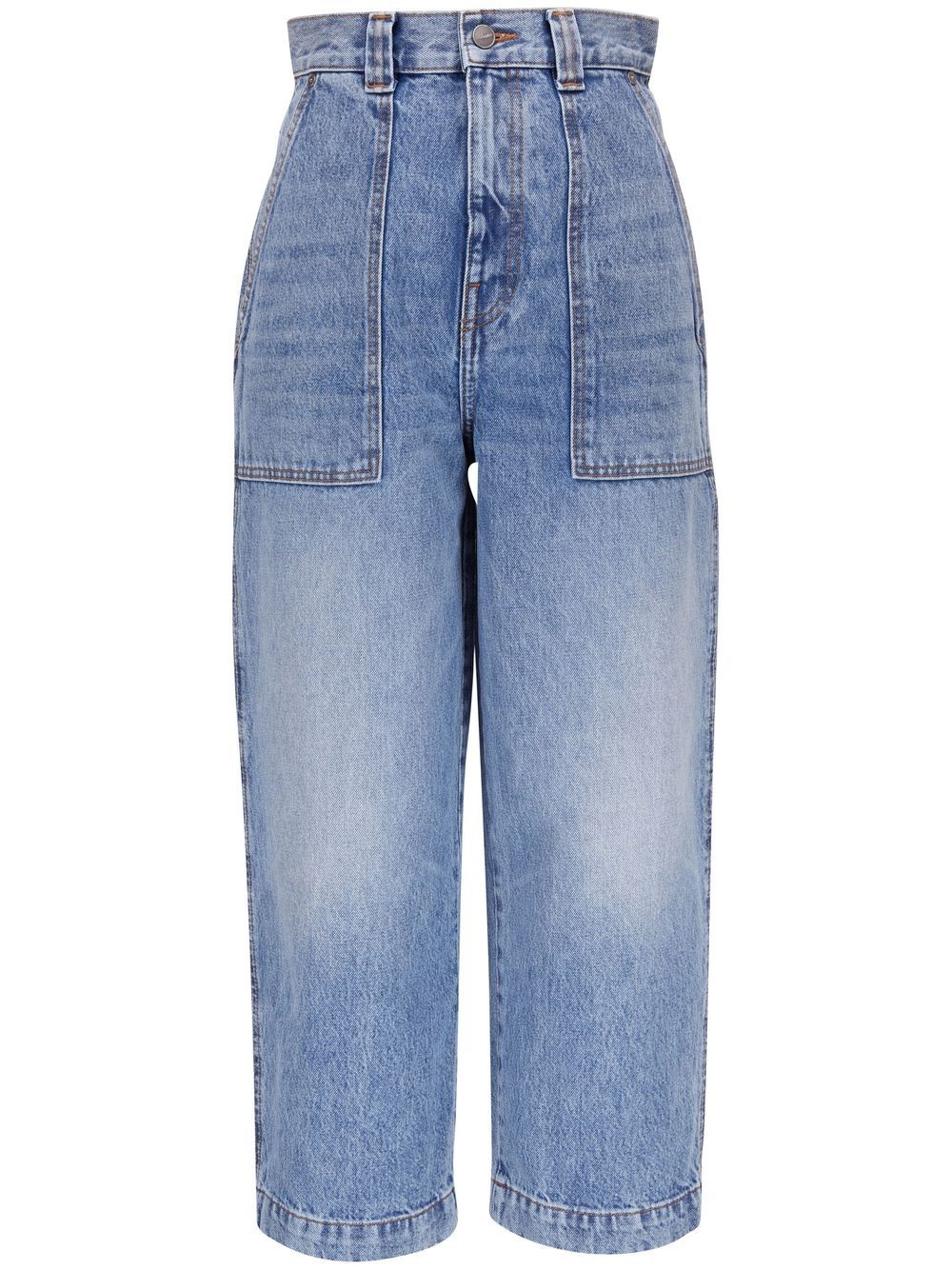 

KHAITE high-waisted cropped jeans - Blue