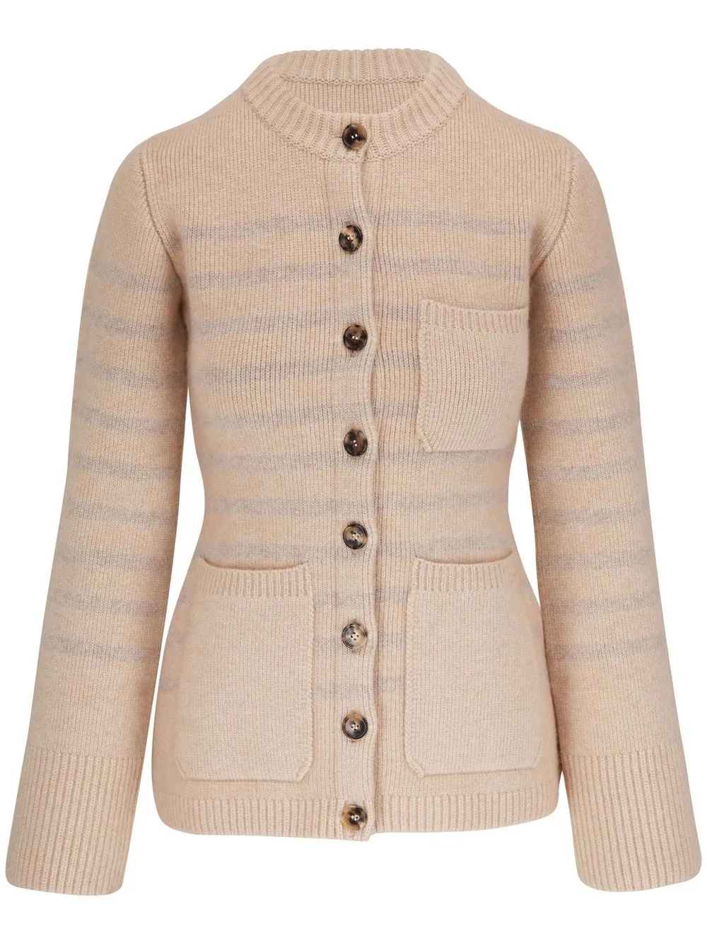 

KHAITE ribbed-trim cashmere cardigan - Brown