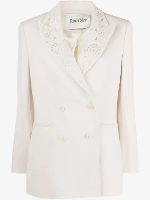 Rodebjer double-breasted crochet blazer