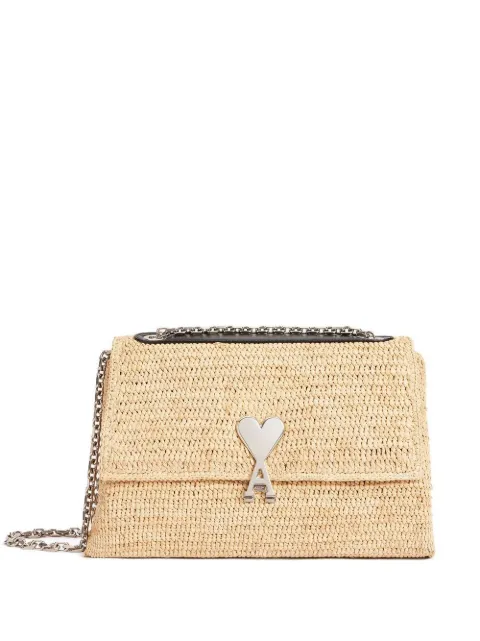 AMI Paris Voulez-Vous raffia shoulder bag