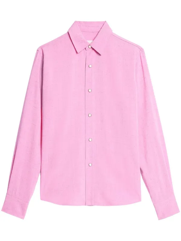 Ami Paris Long-sleeve Buttoned Shirt in Pink