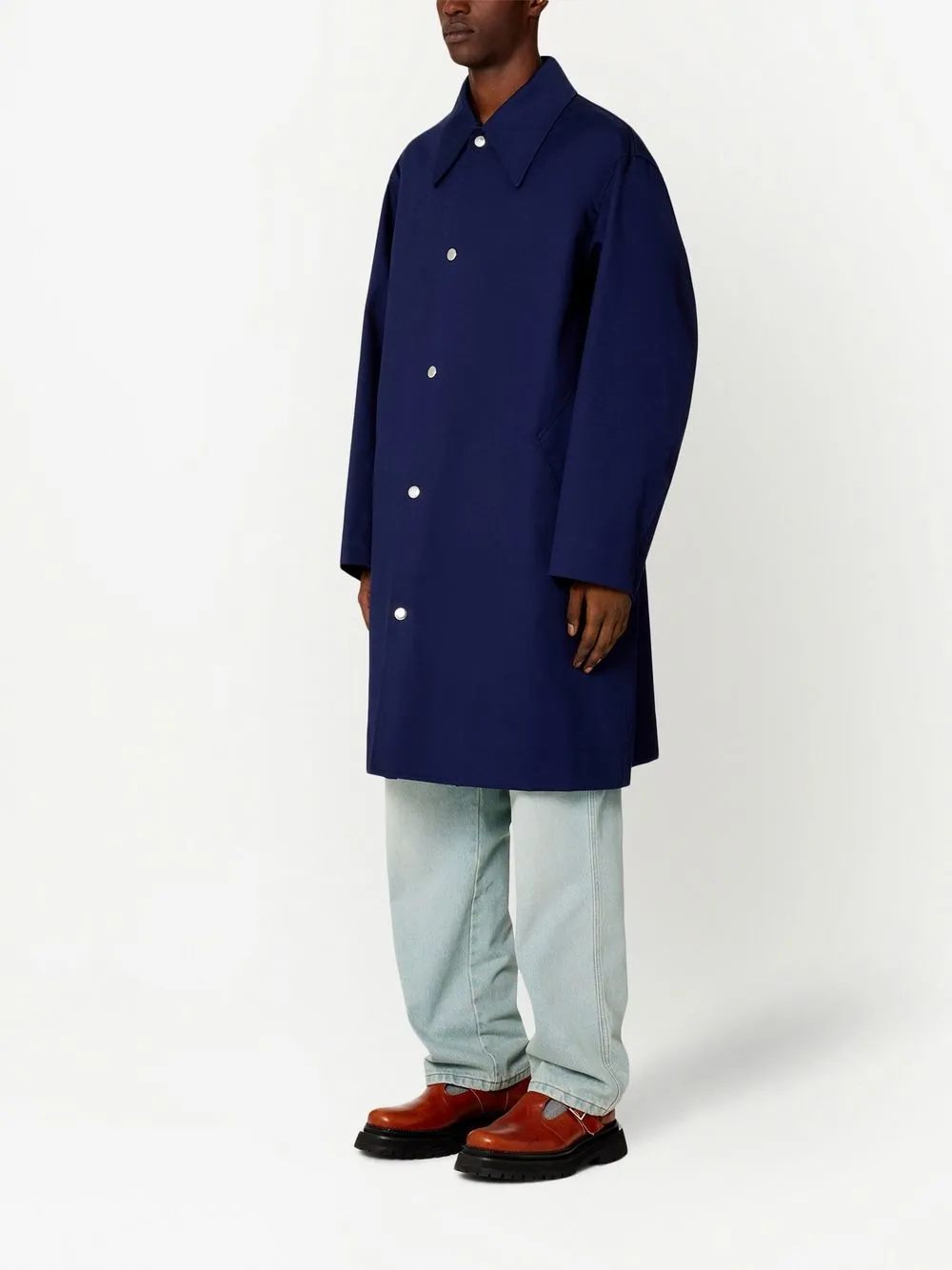 AMI Paris スナップボタン コート | ブルー | FARFETCH JP