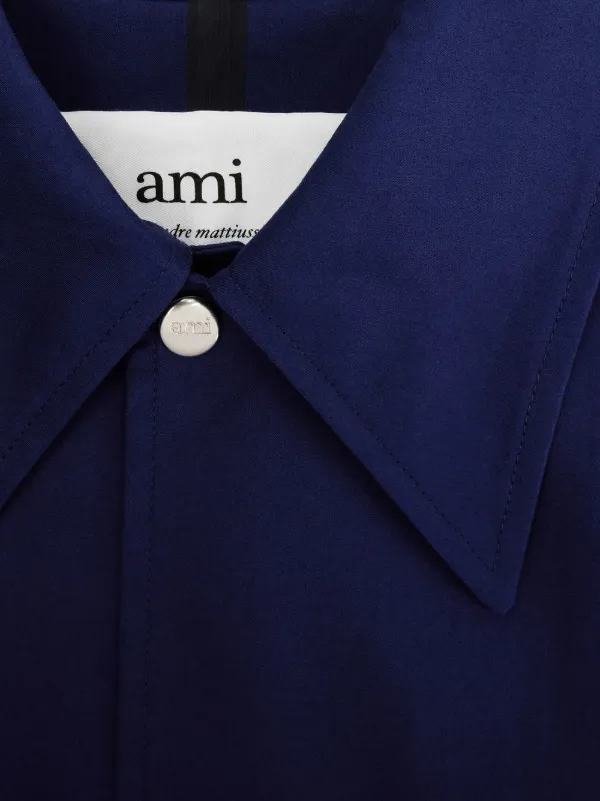AMI Paris スナップボタン コート | ブルー | FARFETCH JP