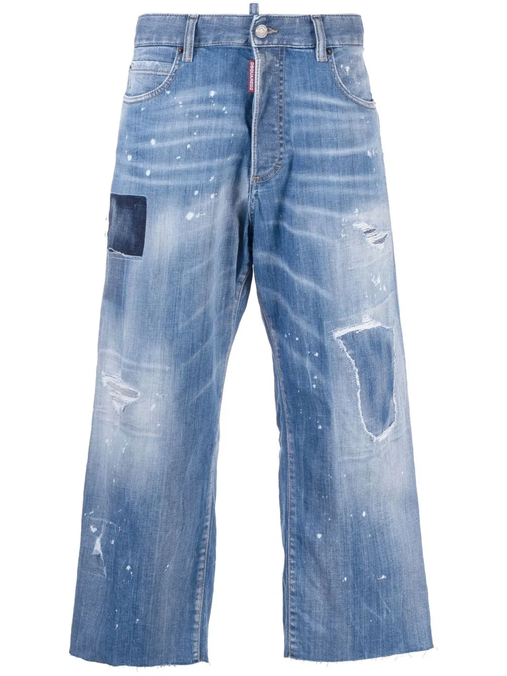 

Dsquared2 distressed wide-leg cropped jeans - Blue