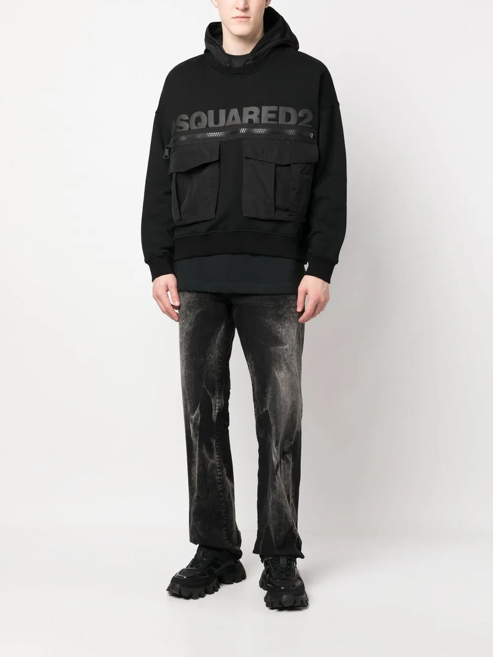 Dsquared2 Hoodie met logoprint - Zwart