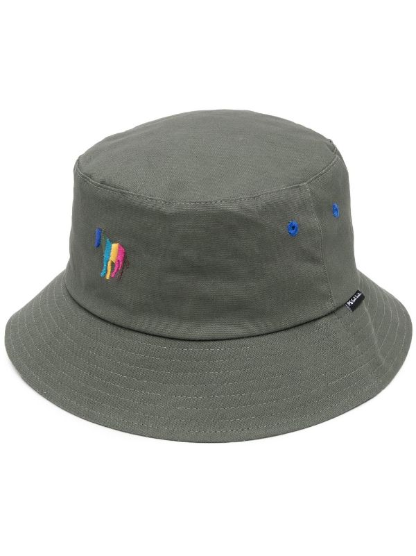 Zebra-embroidered bucket hat