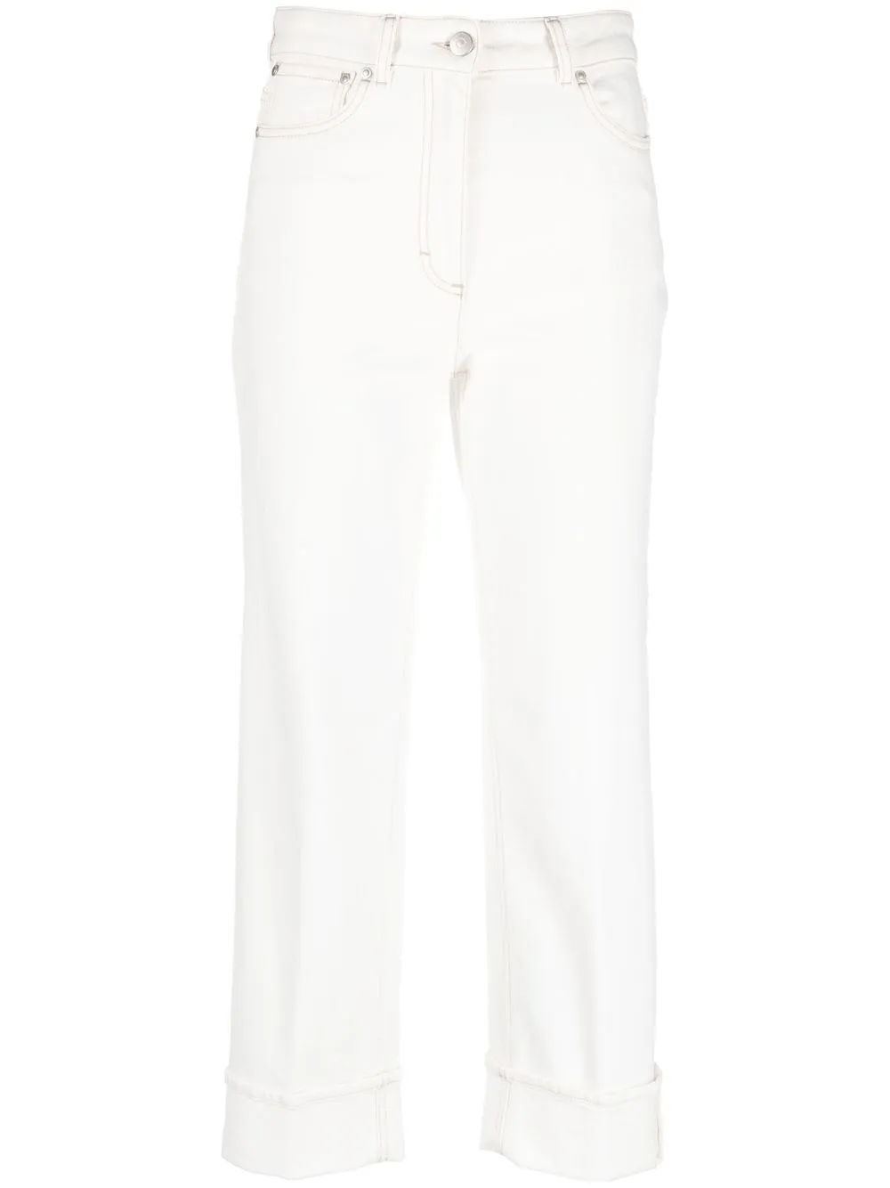 

Peserico pants con dobladillo vuelto - Blanco