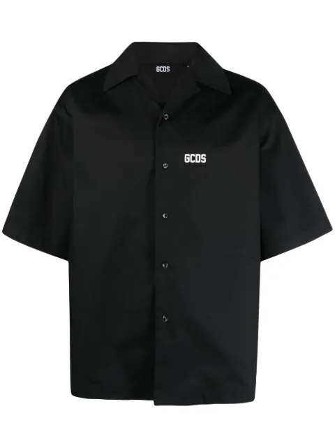 Gcds logo-print bowling shirt