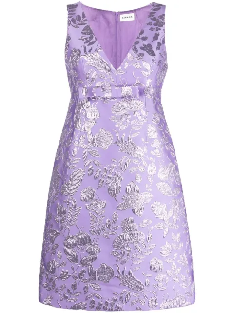 P.A.R.O.S.H. floral metallic-jacquard dress