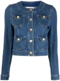 Moschino Toy-bear shaped button denim jacket - Blue